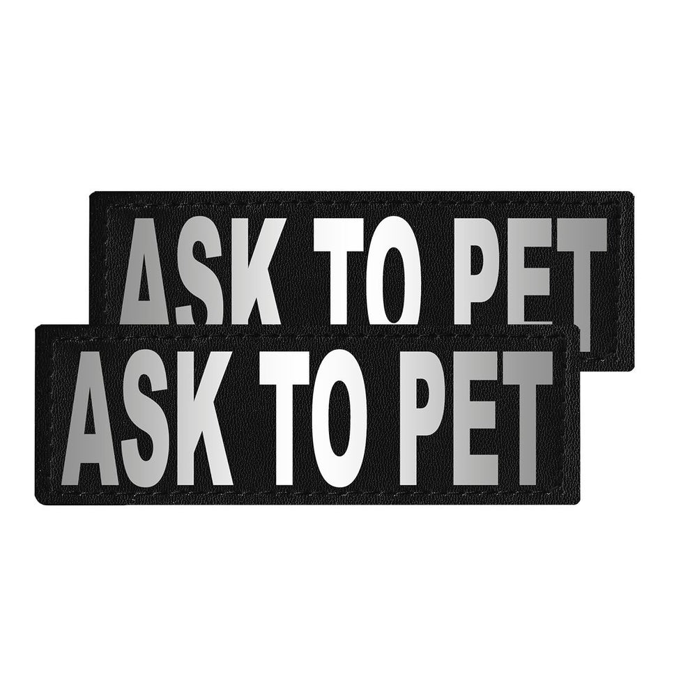 Removable Reflective Patches (Set of 2) "ASK TO PET" Dog Harnesses Dogline