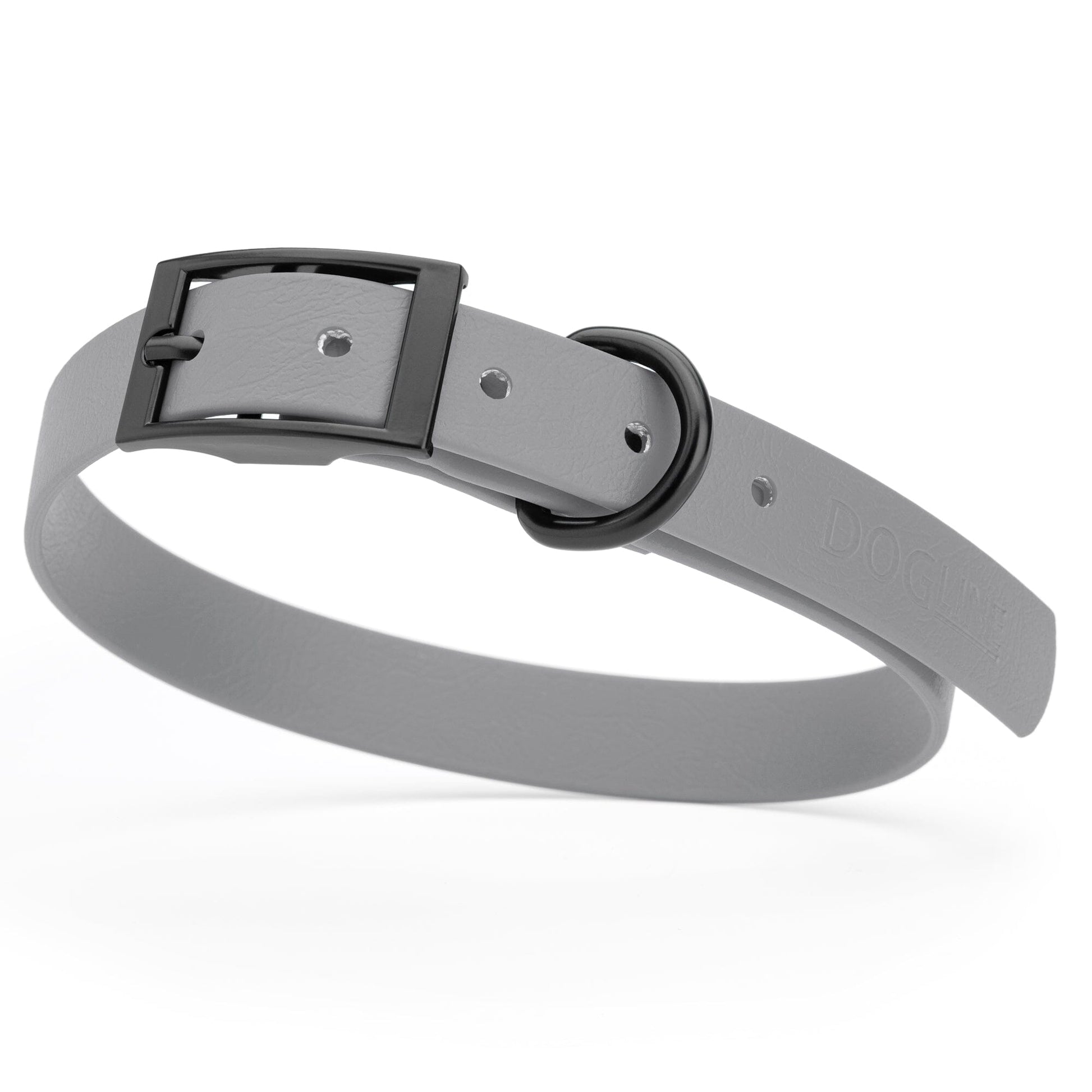 BioThane Waterproof Dog Collar - XS: L 12"-15" x W 5/8" - Black OR Brass Hardware Dog Collars Dogline