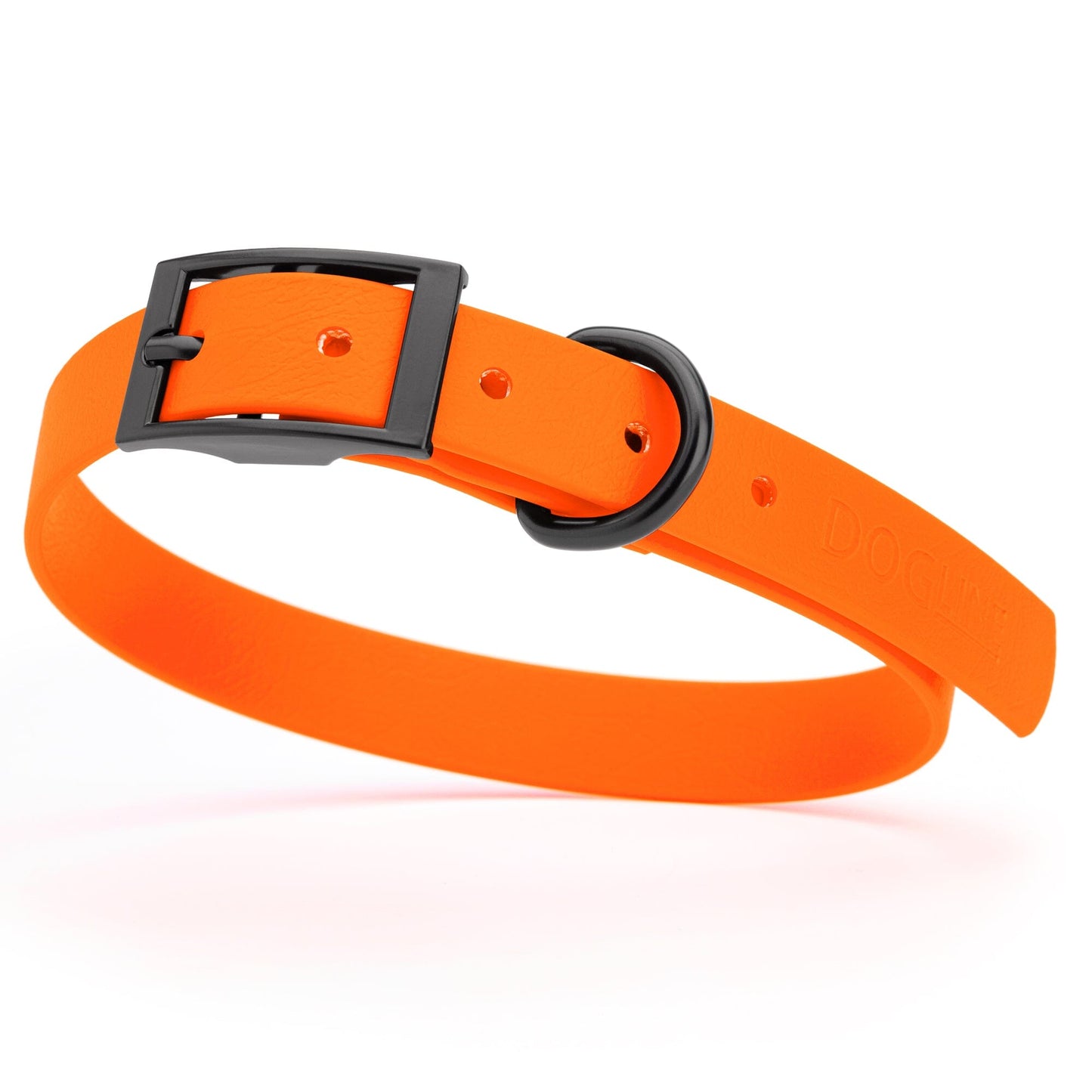 BioThane Waterproof Dog Collar - XS: L 9"-12" x W 1/2" - Black OR Brass Hardware Dog Collars Dogline