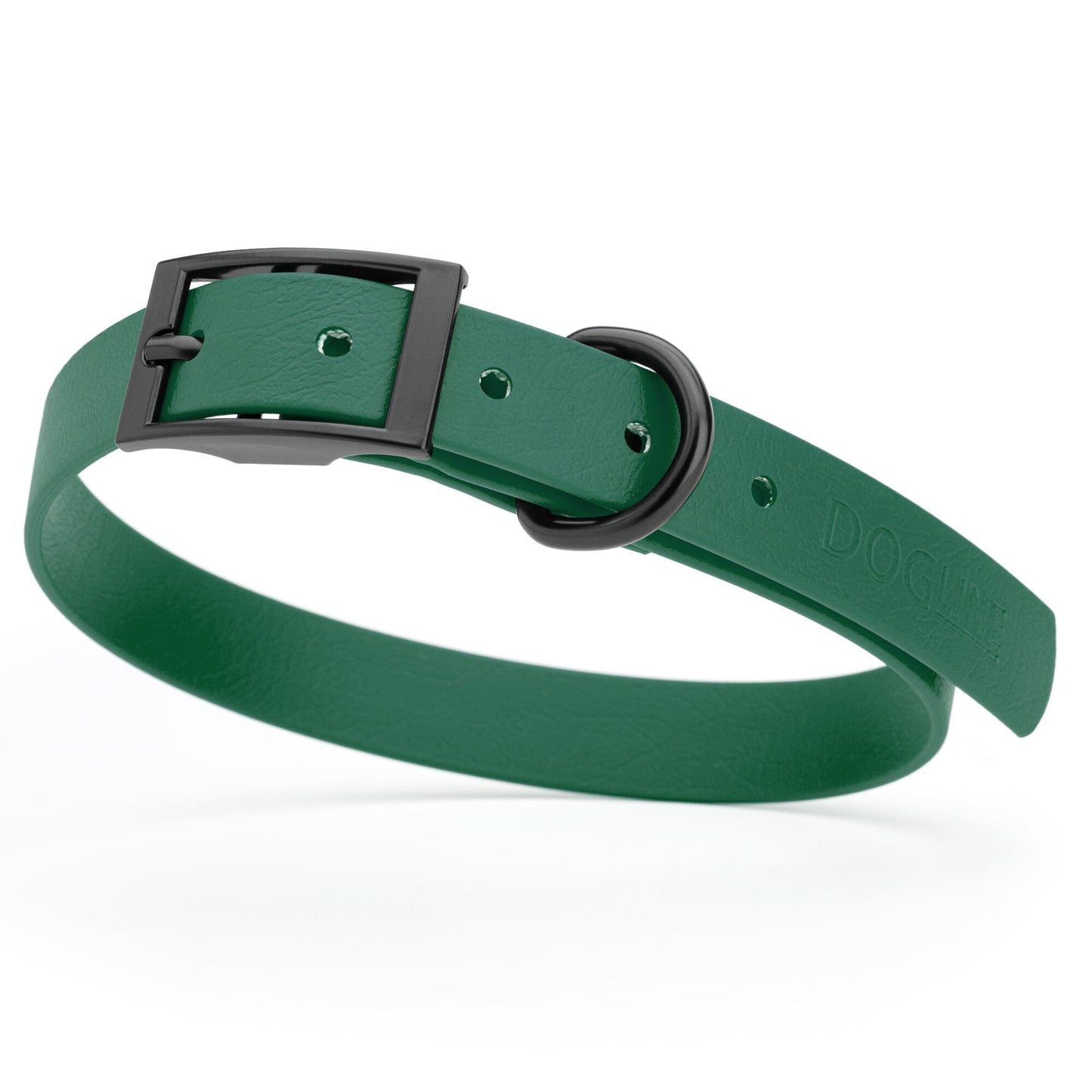 BioThane Waterproof Dog Collar - XS: L 12"-15" x W 5/8" - Black OR Brass Hardware Dog Collars Dogline