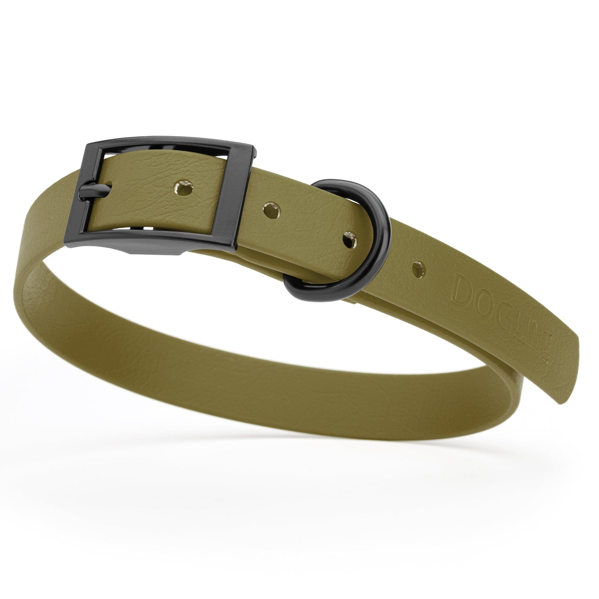 BioThane Waterproof Dog Collar - XS: L 9"-12" x W 1/2" - Black OR Brass Hardware Dog Collars Dogline