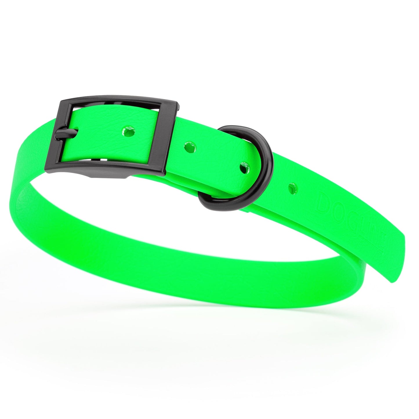 BioThane Waterproof Dog Collar - XS: L 9"-12" x W 1/2" - Black OR Brass Hardware Dog Collars Dogline