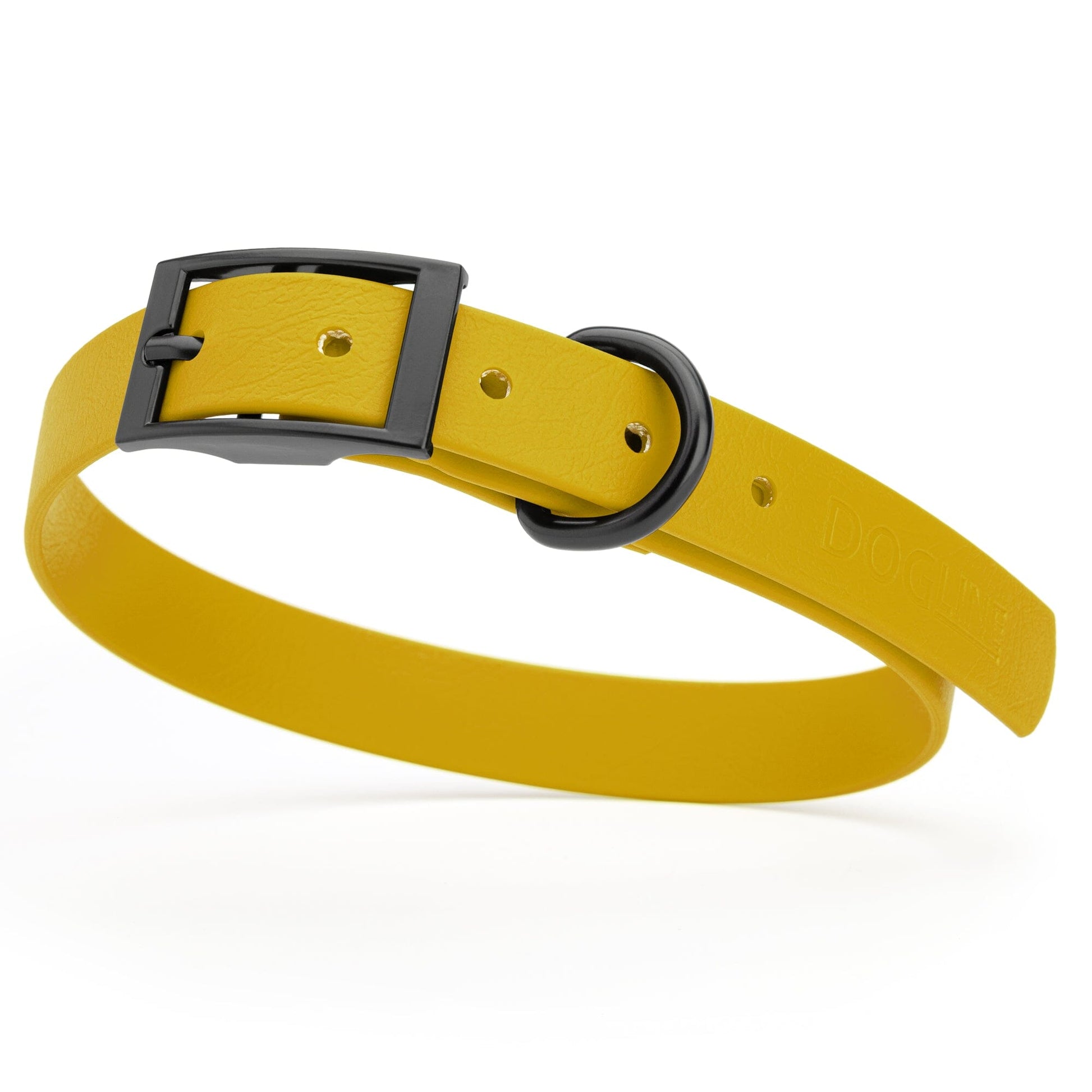 BioThane Waterproof Dog Collar - XS: L 9"-12" x W 1/2" - Black OR Brass Hardware Dog Collars Dogline