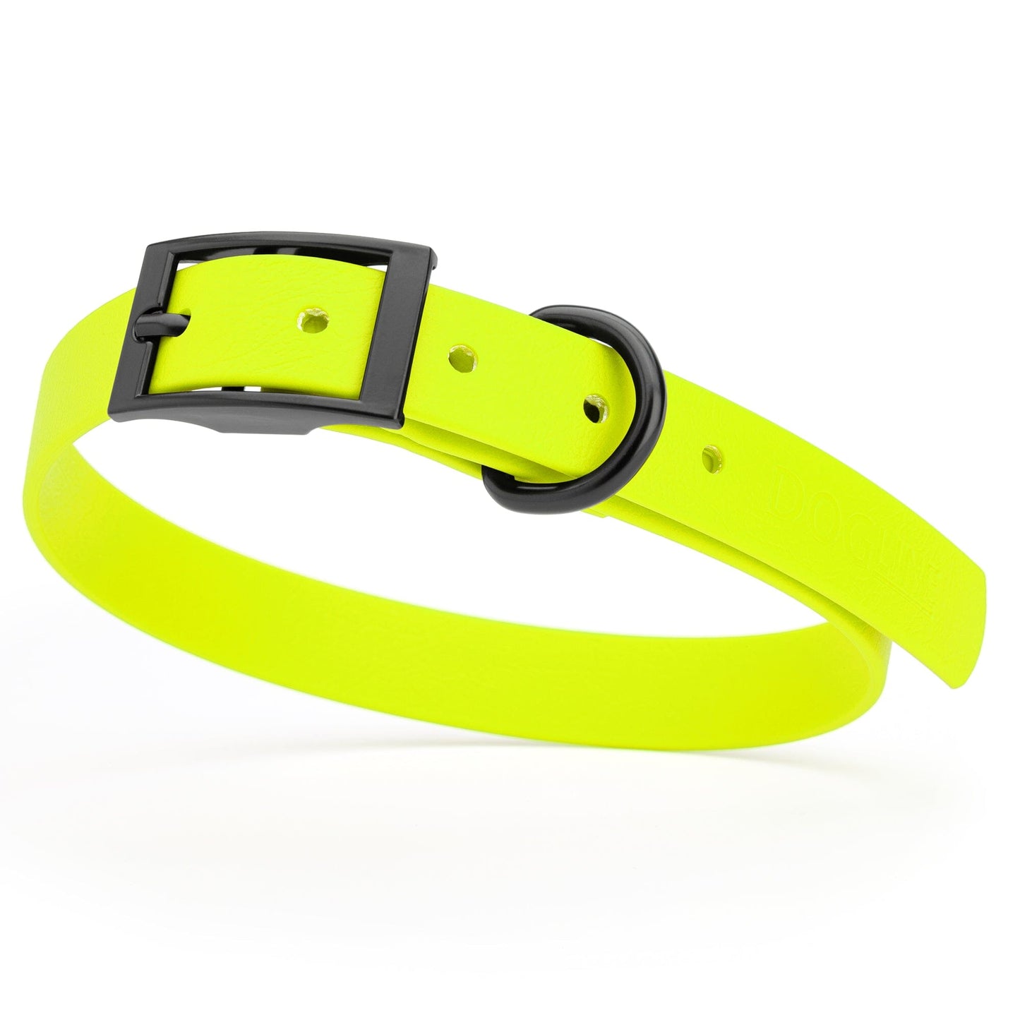 BioThane Waterproof Dog Collar - XS: L 12"-15" x W 5/8" - Black OR Brass Hardware Dog Collars Dogline