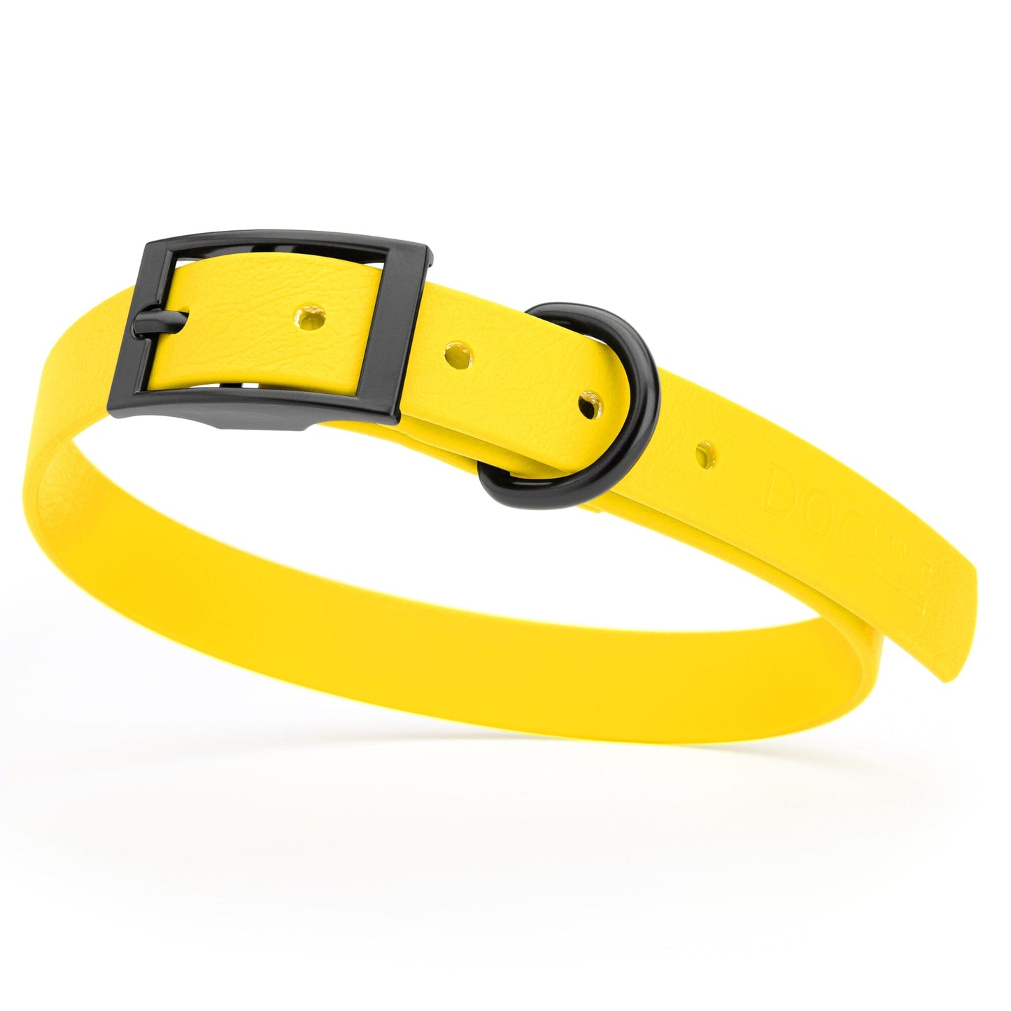 BioThane Waterproof Dog Collar - XS: L 9"-12" x W 1/2" - Black OR Brass Hardware Dog Collars Dogline