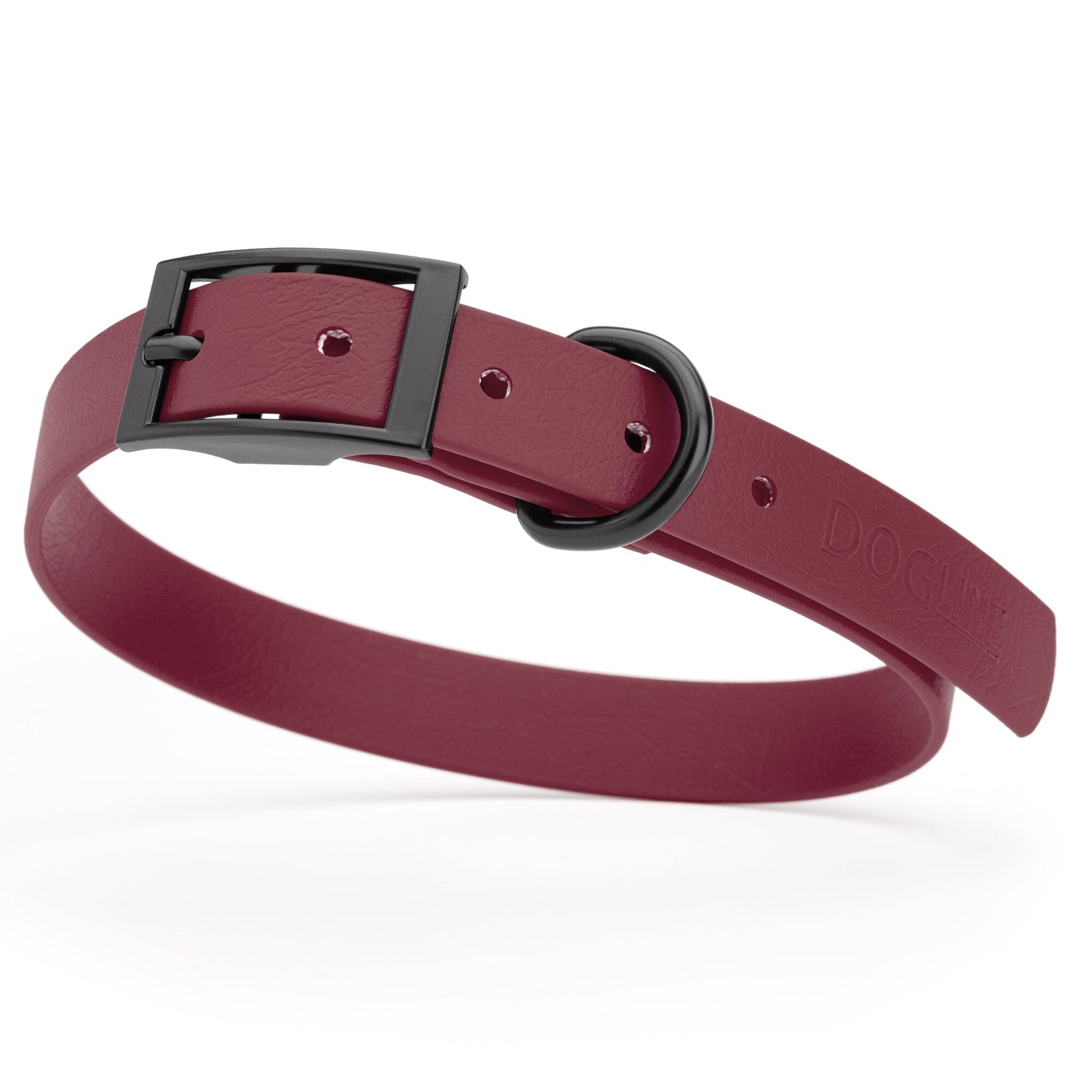 BioThane Waterproof Dog Collar - XS: L 12"-15" x W 5/8" - Black OR Brass Hardware Dog Collars Dogline