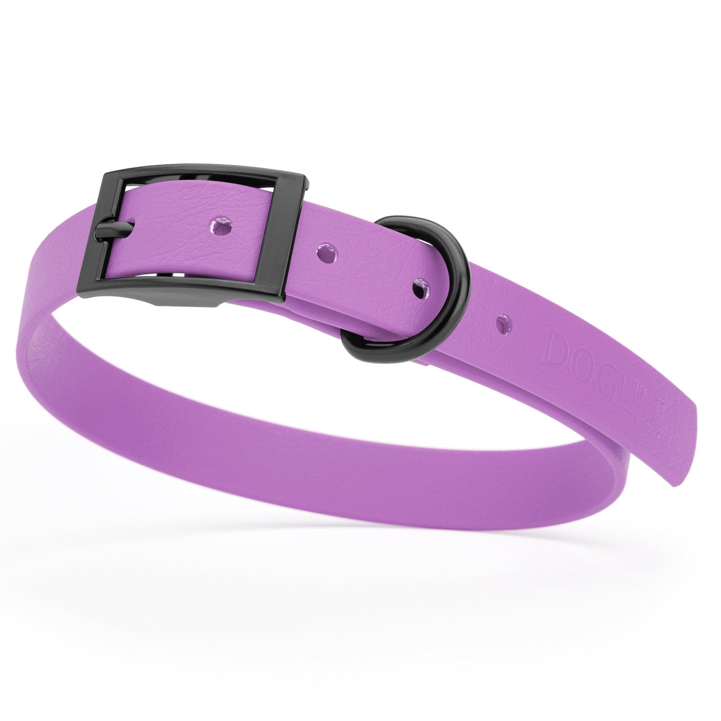 BioThane Waterproof Dog Collar - XS: L 9"-12" x W 1/2" - Black OR Brass Hardware Dog Collars Dogline