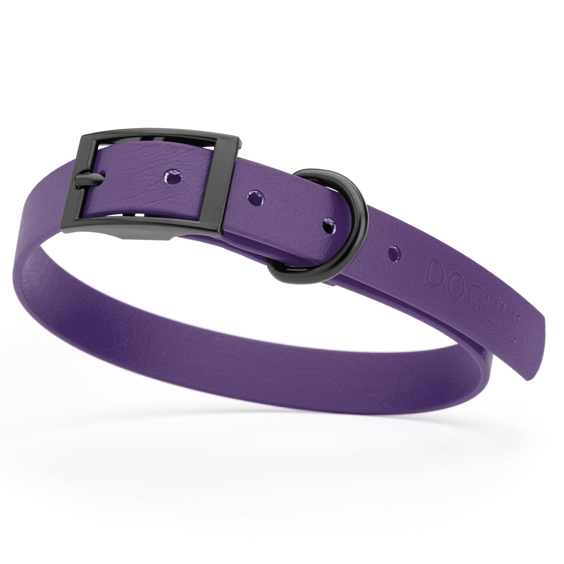 BioThane Waterproof Dog Collar - XS: L 9"-12" x W 1/2" - Black OR Brass Hardware Dog Collars Dogline
