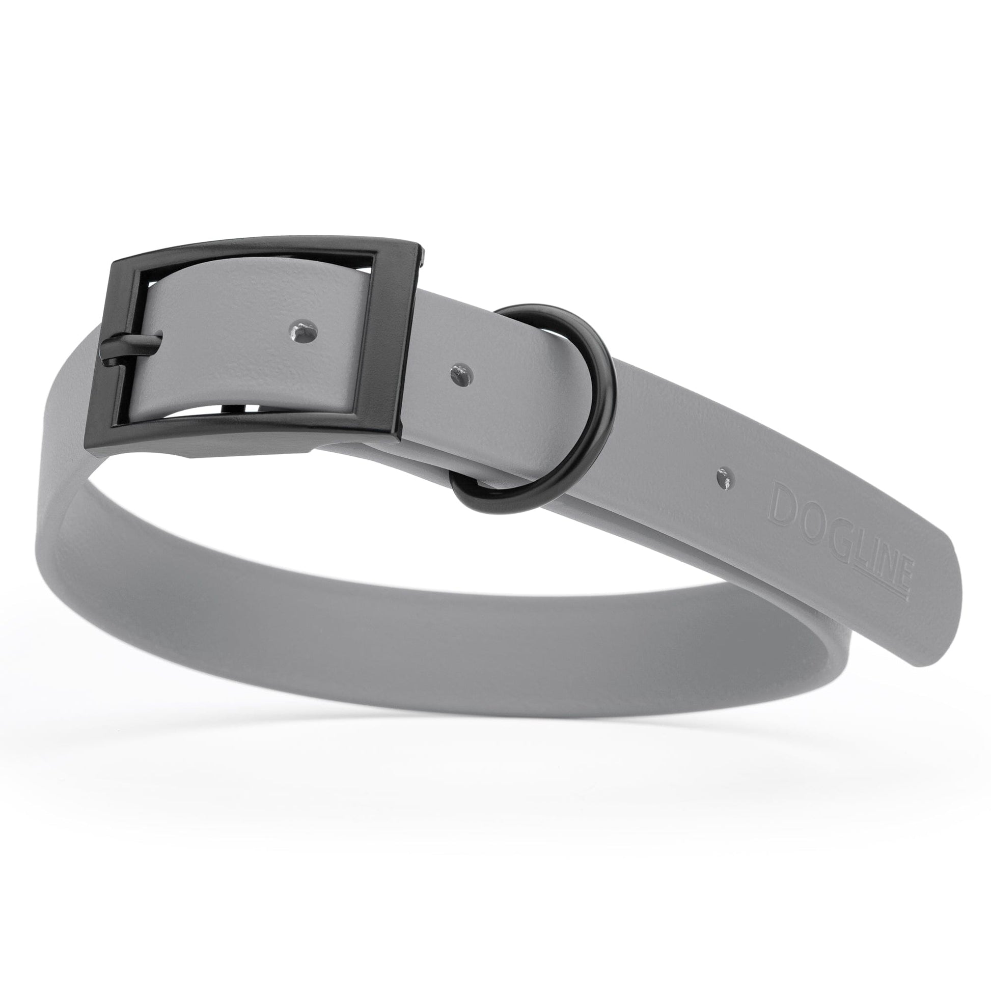 BioThane Waterproof Dog Collar - XS: L 12"-15" x W 5/8" - Black OR Brass Hardware Dog Collars Dogline