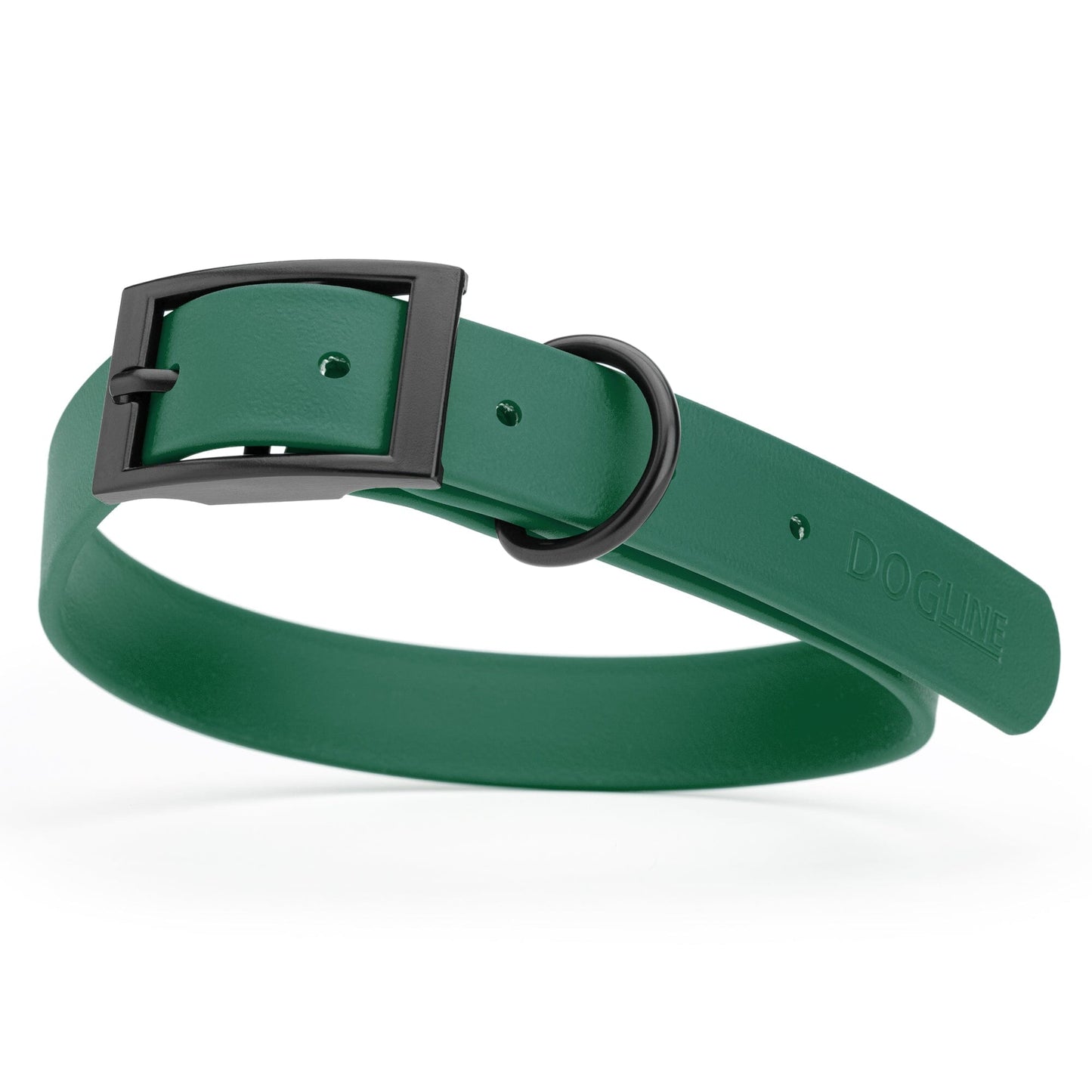 BioThane Waterproof Dog Collar - XS: L 12"-15" x W 5/8" - Black OR Brass Hardware Dog Collars Dogline