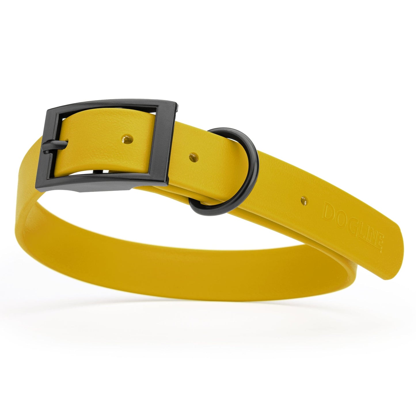 BioThane Waterproof Dog Collar - XS: L 9"-12" x W 1/2" - Black OR Brass Hardware Dog Collars Dogline