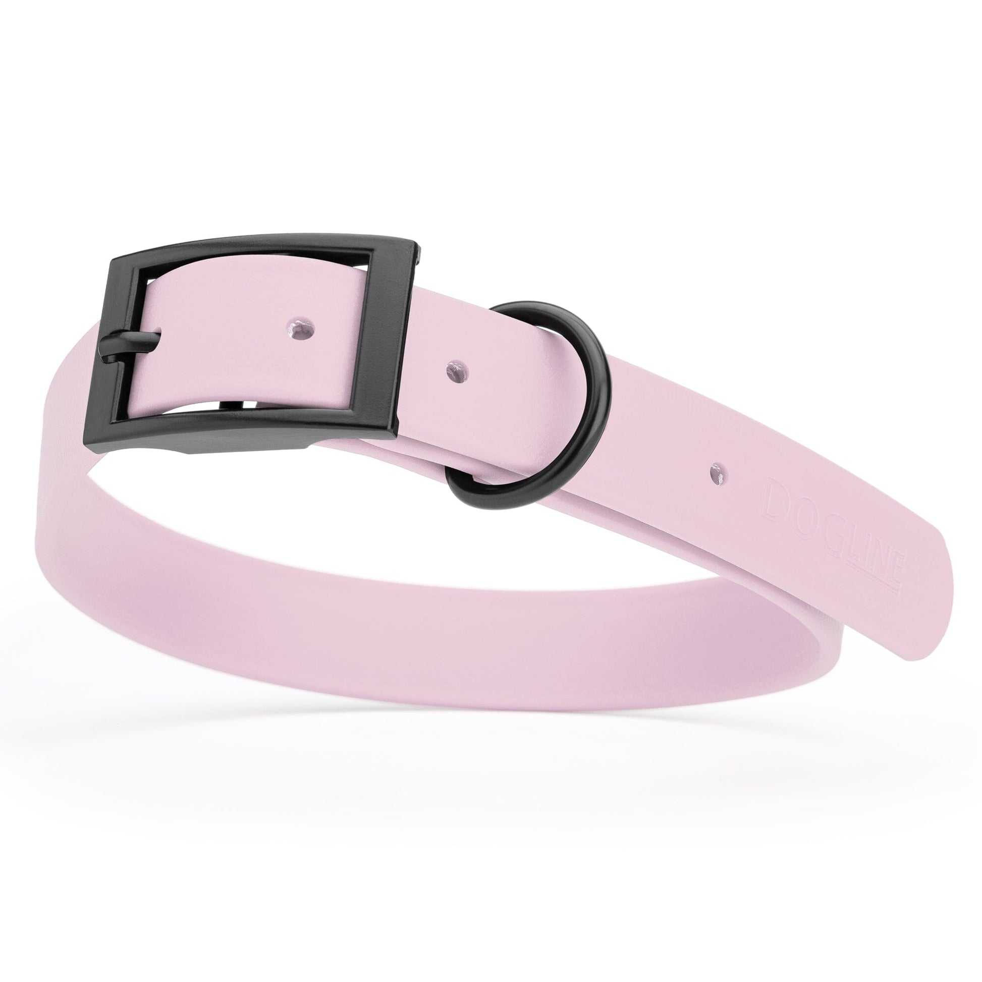 BioThane Waterproof Dog Collar - XS: L 12"-15" x W 5/8" - Black OR Brass Hardware Dog Collars Dogline
