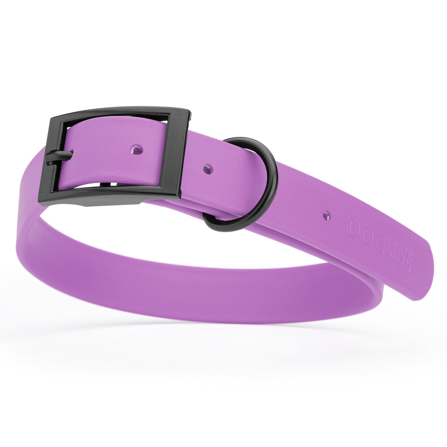 BioThane Waterproof Dog Collar - XS: L 12"-15" x W 5/8" - Black OR Brass Hardware Dog Collars Dogline