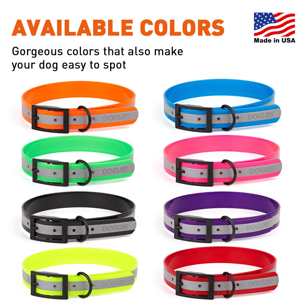 Biothane Translucent Reflective Dog Collar Dog Collars Dogline