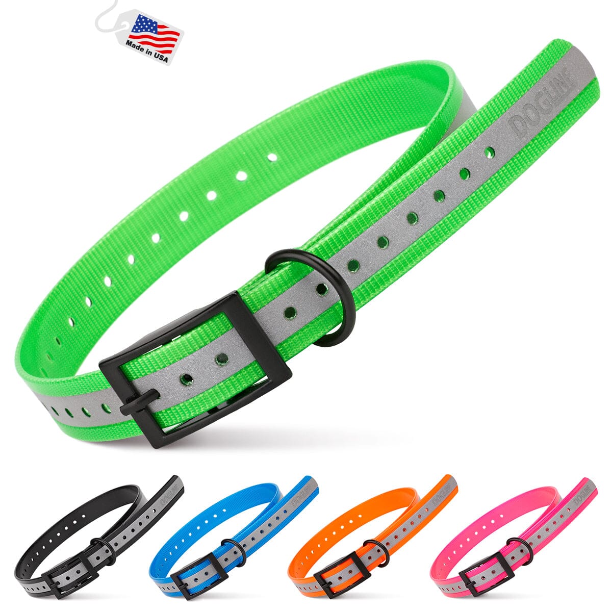 Biothane E-Collar Replacement Reflective Strap Dog Collars Dogline