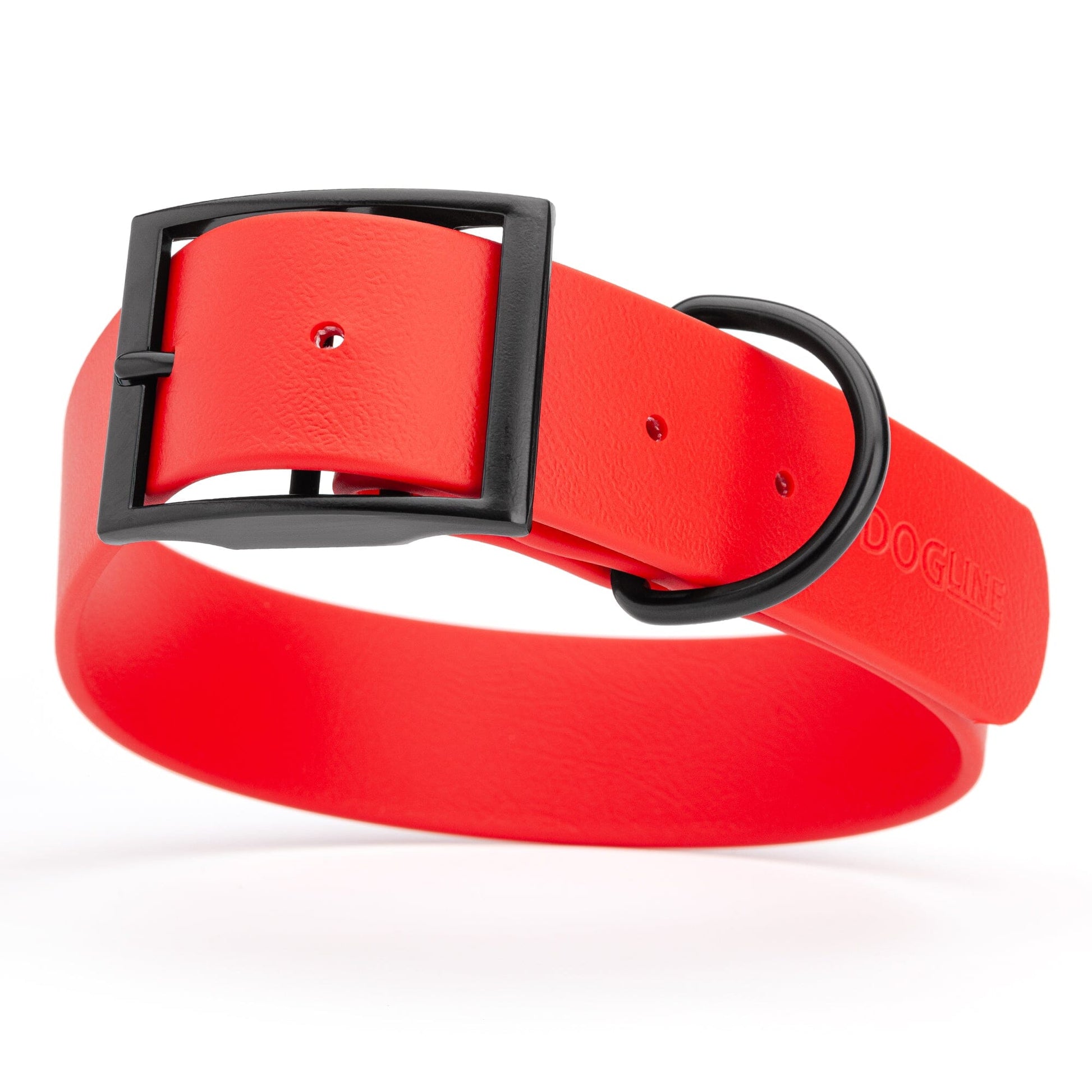BioThane Waterproof Dog Collar - XS: L 12"-15" x W 5/8" - Black OR Brass Hardware Dog Collars Dogline