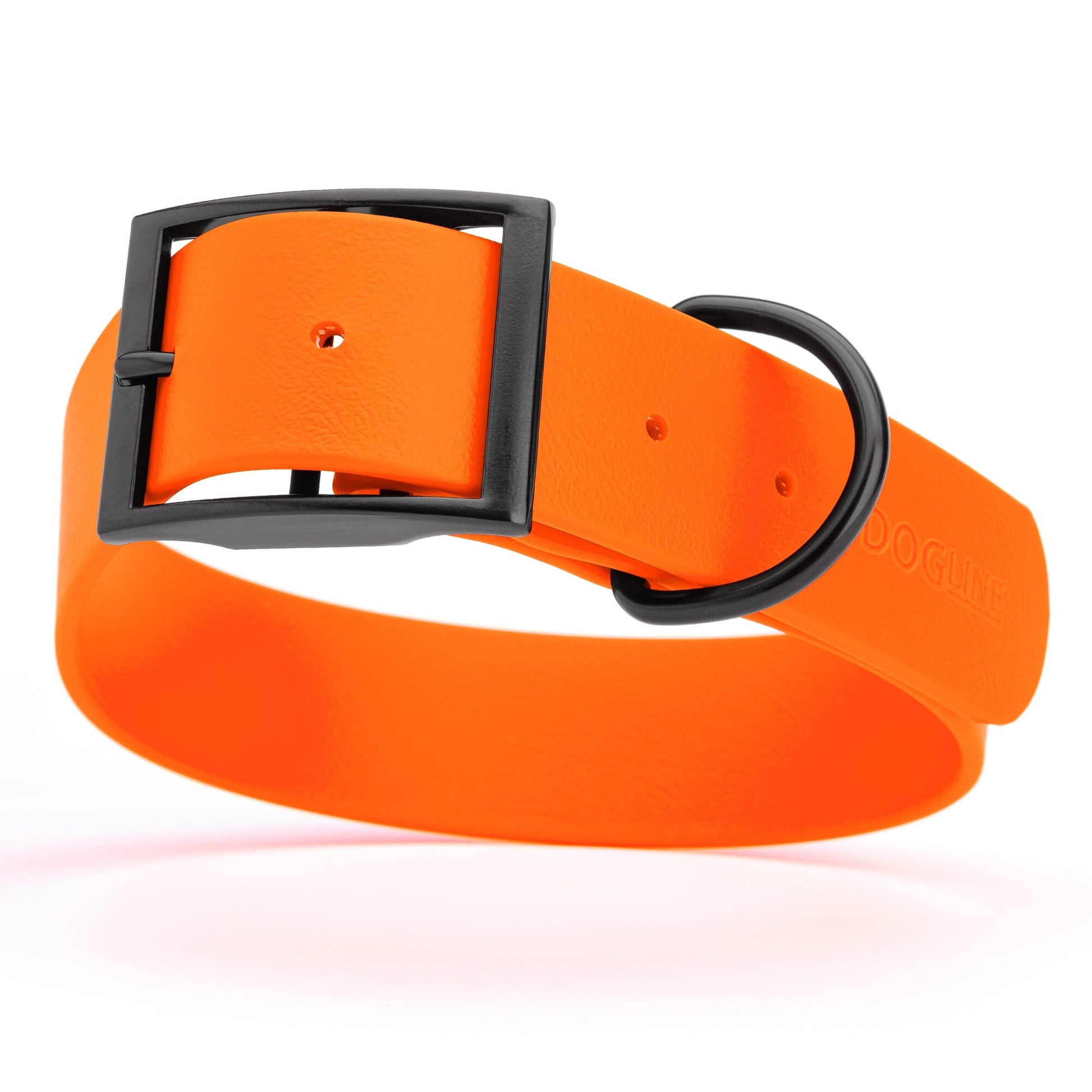 BioThane Waterproof Dog Collar - XS: L 12"-15" x W 5/8" - Black OR Brass Hardware Dog Collars Dogline