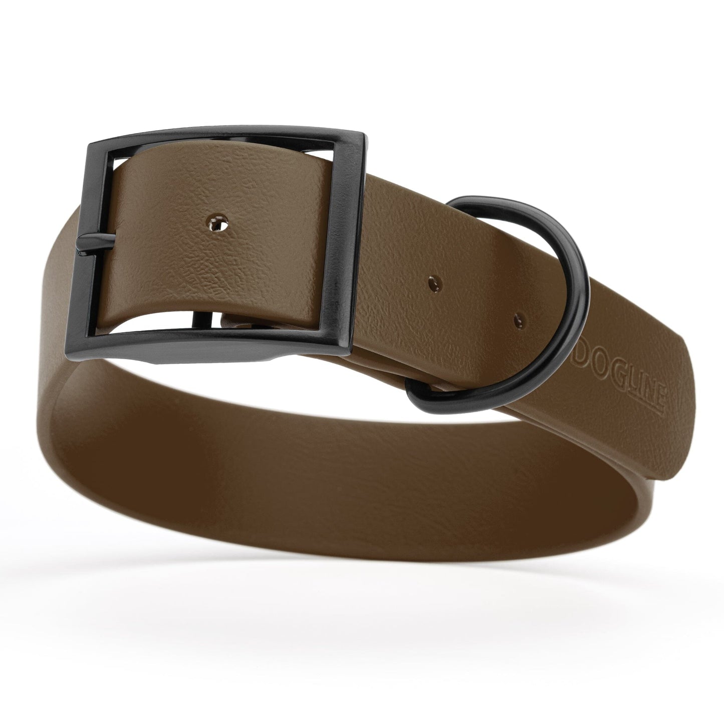 BioThane Waterproof Dog Collar - XS: L 12"-15" x W 5/8" - Black OR Brass Hardware Dog Collars Dogline