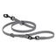 Biothane Adjustable Multi-Purpose Dog Leash with Black Hardware, 7FT Battleship Gray Dog Leashes Dogline