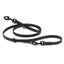 Biothane Adjustable Multi-Purpose Dog Leash with Black Hardware, 7FT Black Dog Leashes Dogline