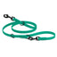 Biothane Adjustable Multi-Purpose Dog Leash with Black Hardware, 7FT Teal Dog Leashes Dogline