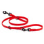 Biothane Adjustable Multi-Purpose Dog Leash with Black Hardware, 7FT Cherry Red Dog Leashes Dogline