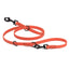 Biothane Adjustable Multi-Purpose Dog Leash with Black Hardware, 7FT Coral Dog Leashes Dogline