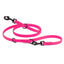 Biothane Adjustable Multi-Purpose Dog Leash with Black Hardware, 7FT Passionfruit Pink Dog Leashes Dogline