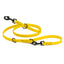 Biothane Adjustable Multi-Purpose Dog Leash with Black Hardware, 7FT Lemon Yellow Dog Leashes Dogline