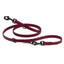 Biothane Adjustable Multi-Purpose Dog Leash with Black Hardware, 7FT Merlot Burgundy Dog Leashes Dogline