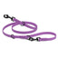 Biothane Adjustable Multi-Purpose Dog Leash with Black Hardware, 7FT Amethyst Purple Dog Leashes Dogline
