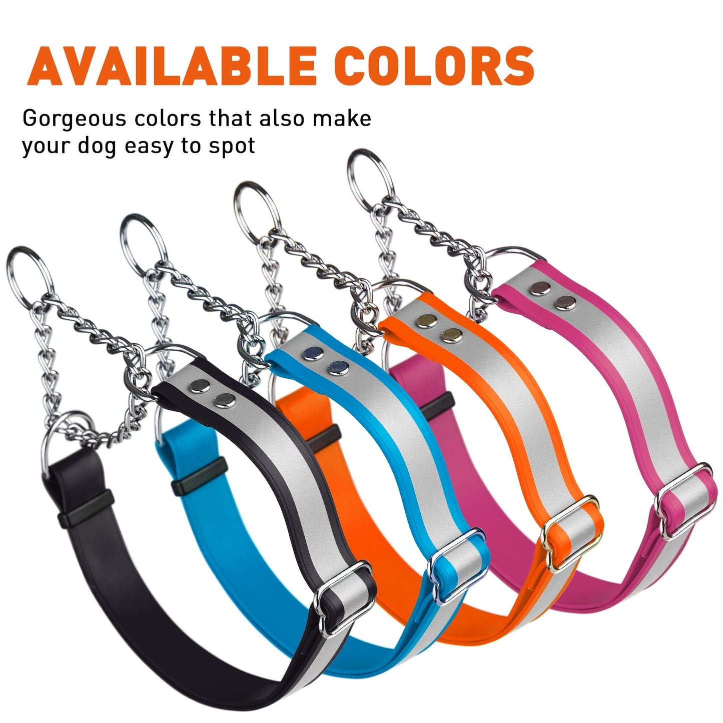 Reflective Biothane Martingale Collar for Dogs Dog Collars Dogline