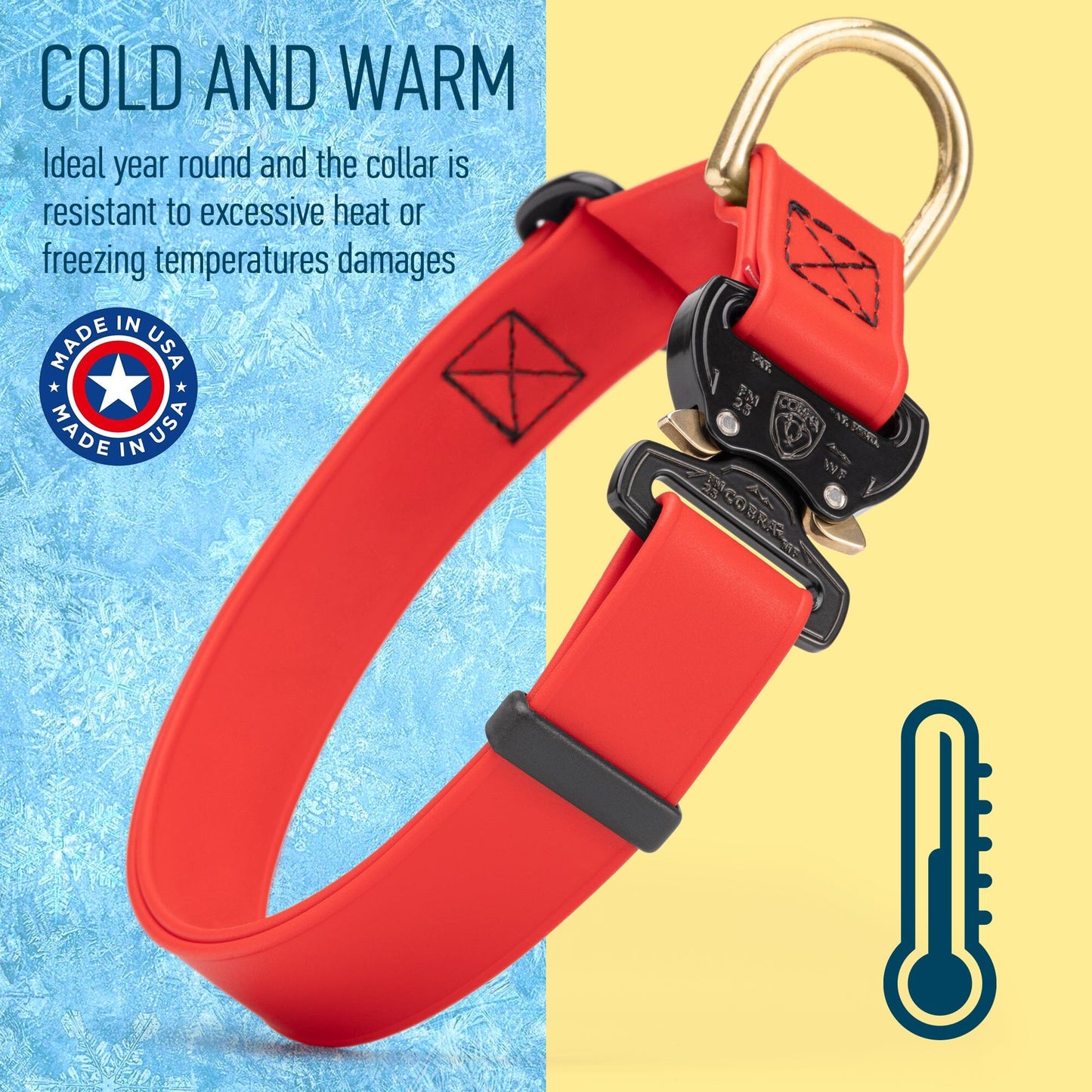 Viper BioThane Dog Collar with Cobra Metal Buckle – Odor Resistant and Waterproof Dog Collars Dogline