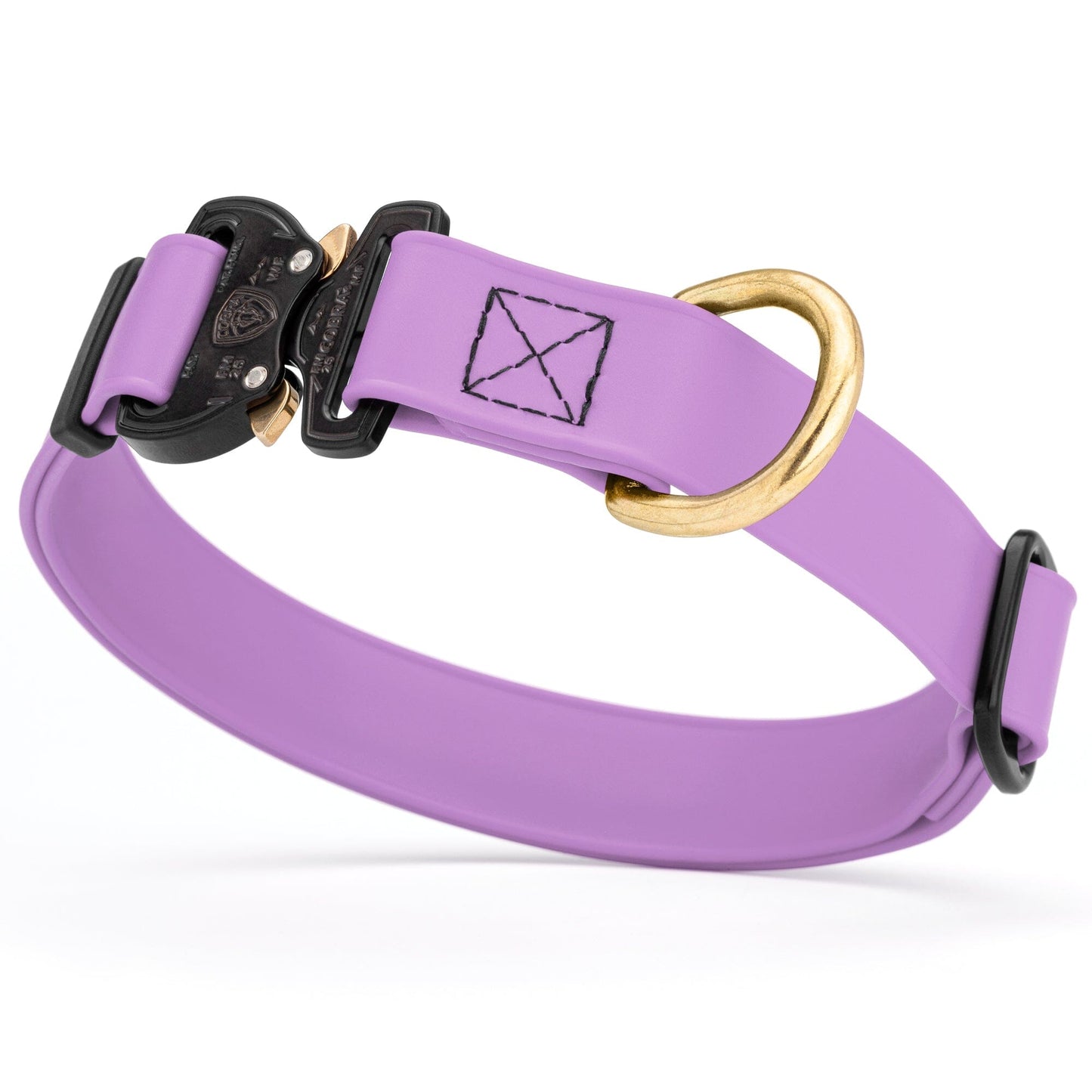 Viper BioThane Dog Collar with Cobra Metal Buckle – Odor Resistant and Waterproof Amethyst Purple Dog Collars Dogline