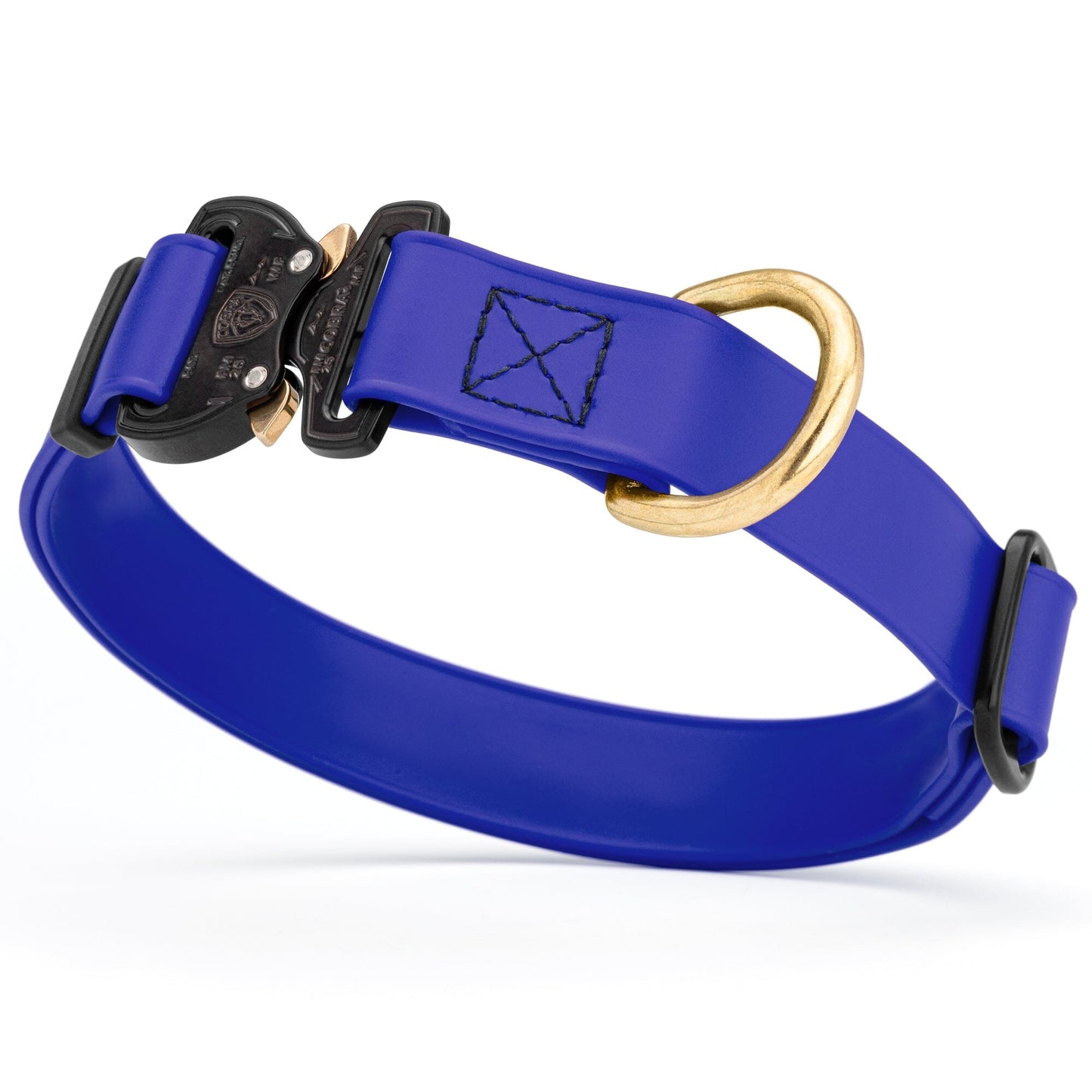 Viper BioThane Dog Collar with Cobra Metal Buckle – Odor Resistant and Waterproof Blueberry Royal Dog Collars Dogline