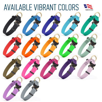 Viper BioThane Dog Collar with Cobra Metal Buckle – Odor Resistant and Waterproof Dog Collars Dogline
