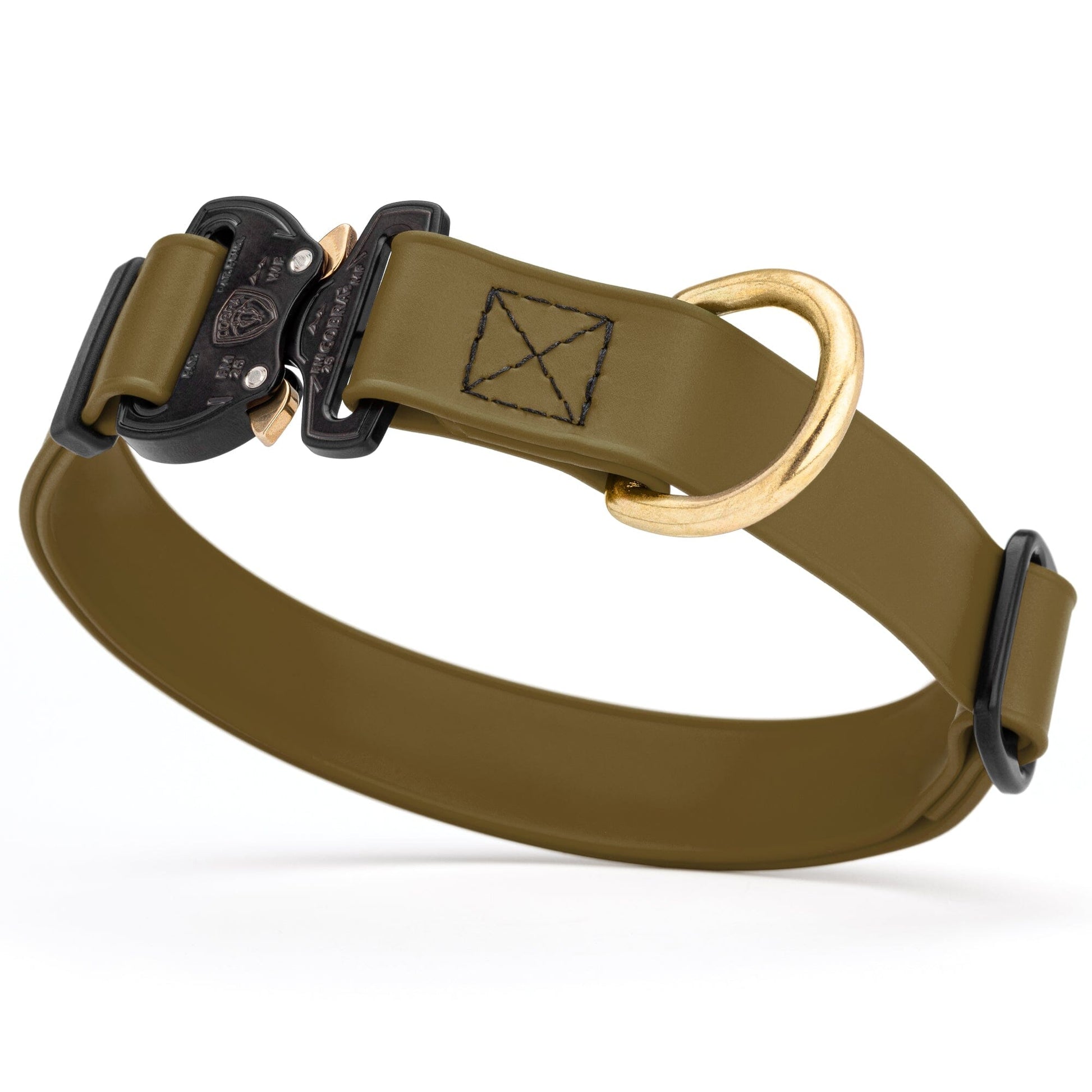 Viper BioThane Dog Collar with Cobra Metal Buckle – Odor Resistant and Waterproof Coyote Brown Dog Collars Dogline