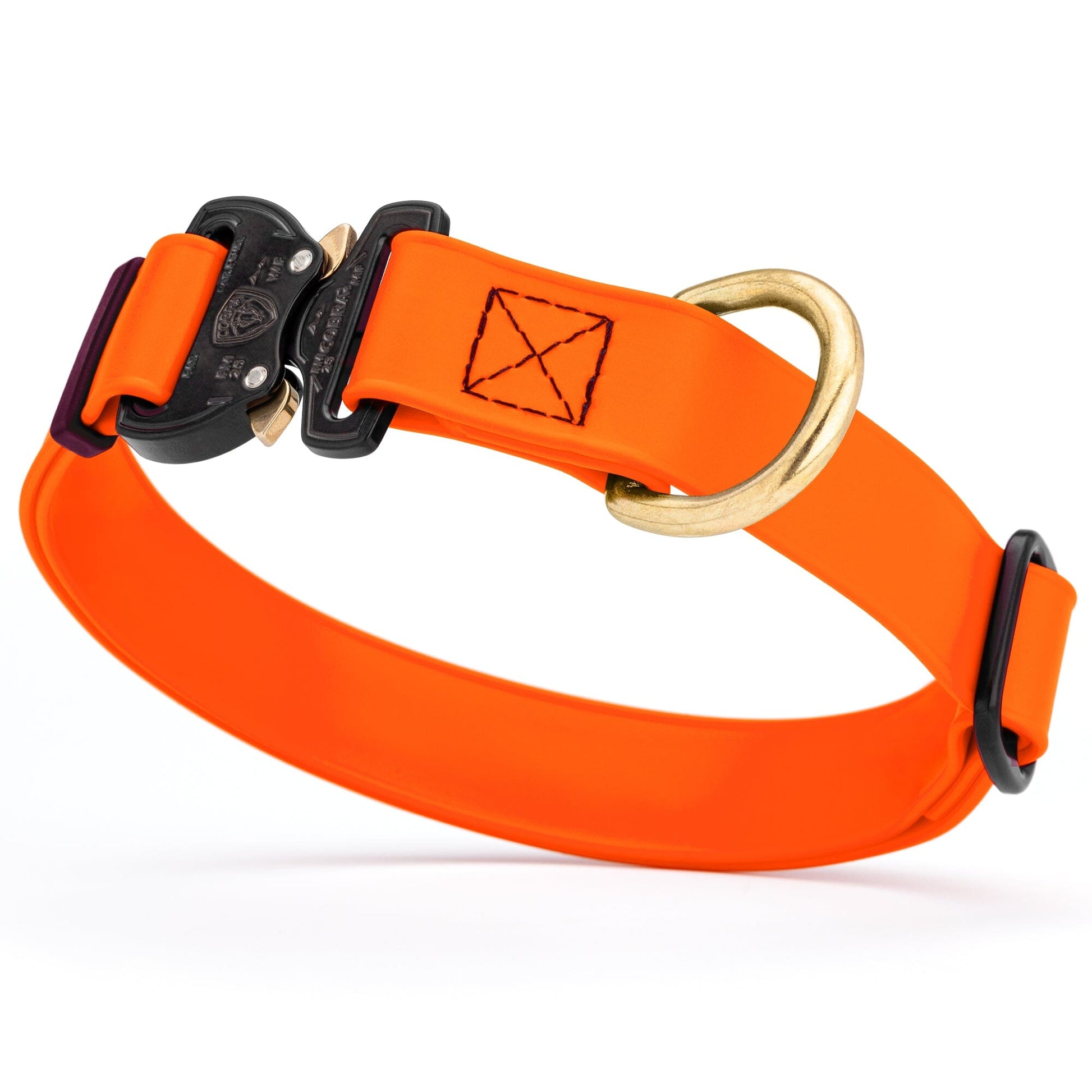 Viper BioThane Dog Collar with Cobra Metal Buckle – Odor Resistant and Waterproof Hunter Orange Dog Collars Dogline