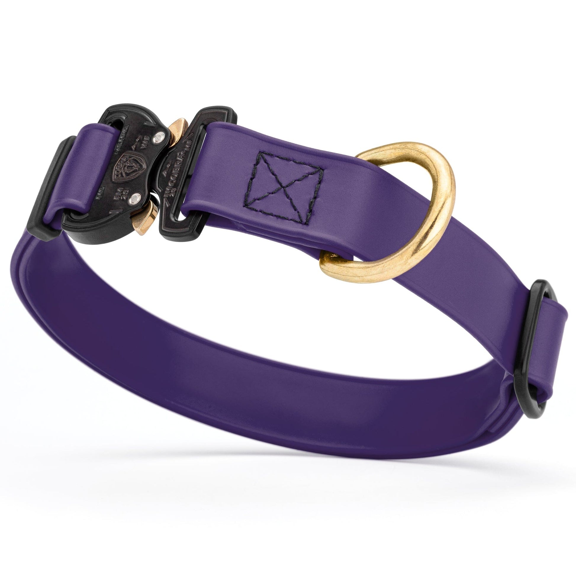 Viper BioThane Dog Collar with Cobra Metal Buckle – Odor Resistant and Waterproof Violet Purple Dog Collars Dogline