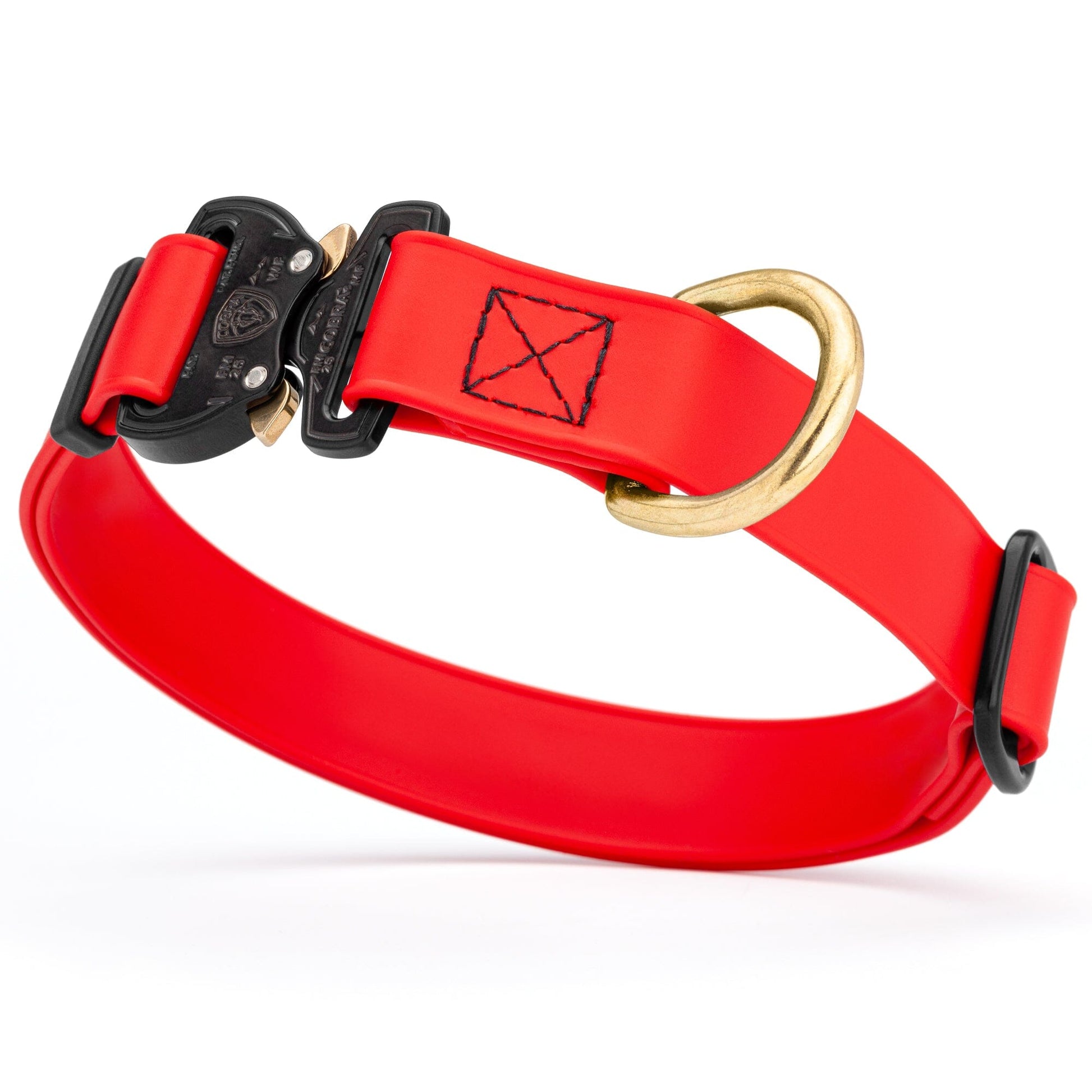 Viper BioThane Dog Collar with Cobra Metal Buckle – Odor Resistant and Waterproof Cherry Red Dog Collars Dogline
