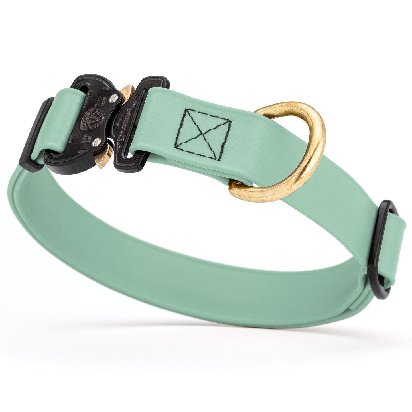 Viper BioThane Dog Collar with Cobra Metal Buckle – Odor Resistant and Waterproof Sage Green Dog Collars Dogline