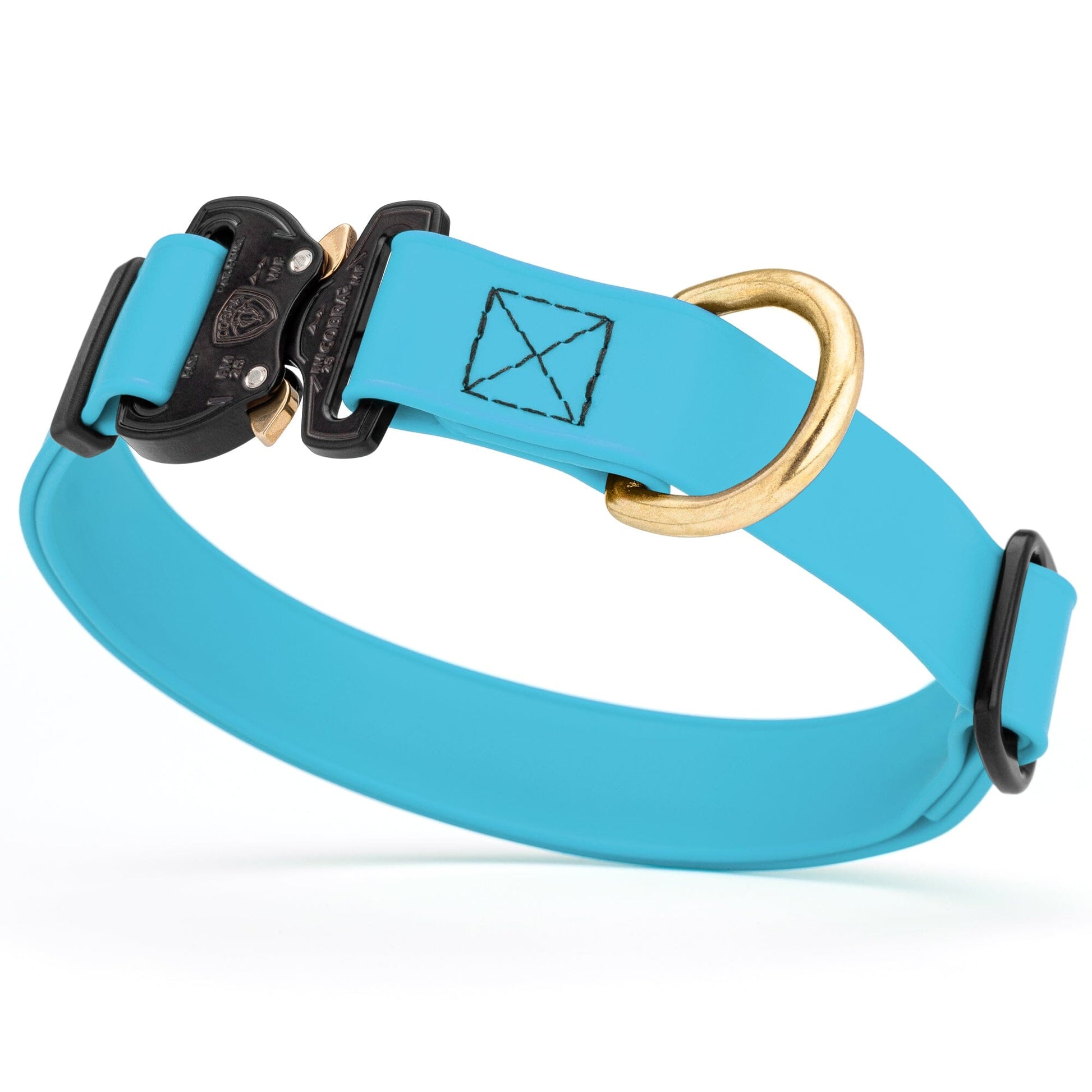 Viper BioThane Dog Collar with Cobra Metal Buckle – Odor Resistant and Waterproof Sky Blue Dog Collars Dogline