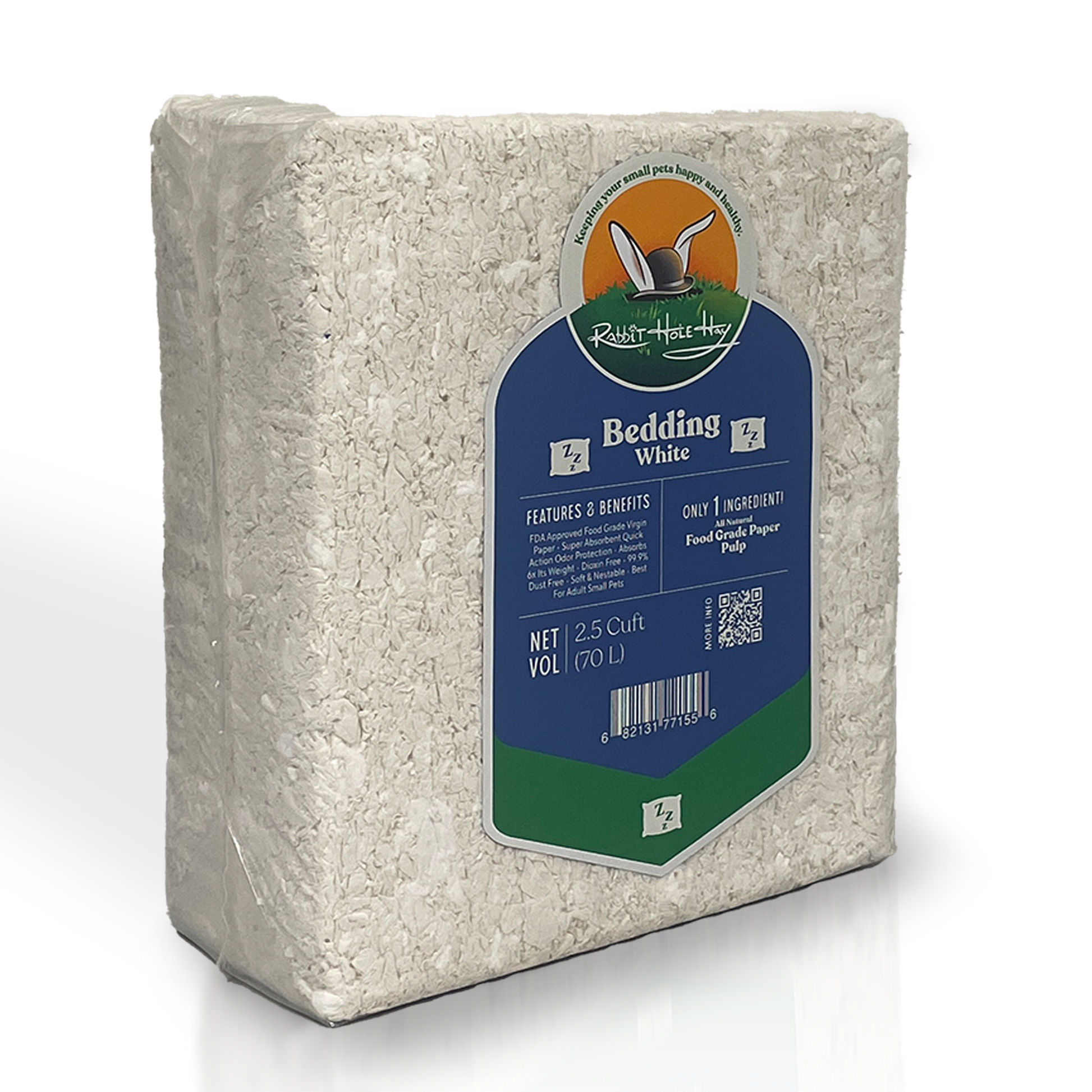 Ultra Premium Food Grade White Bedding 2.5 cuft Bedding Rabbit Hole Hay