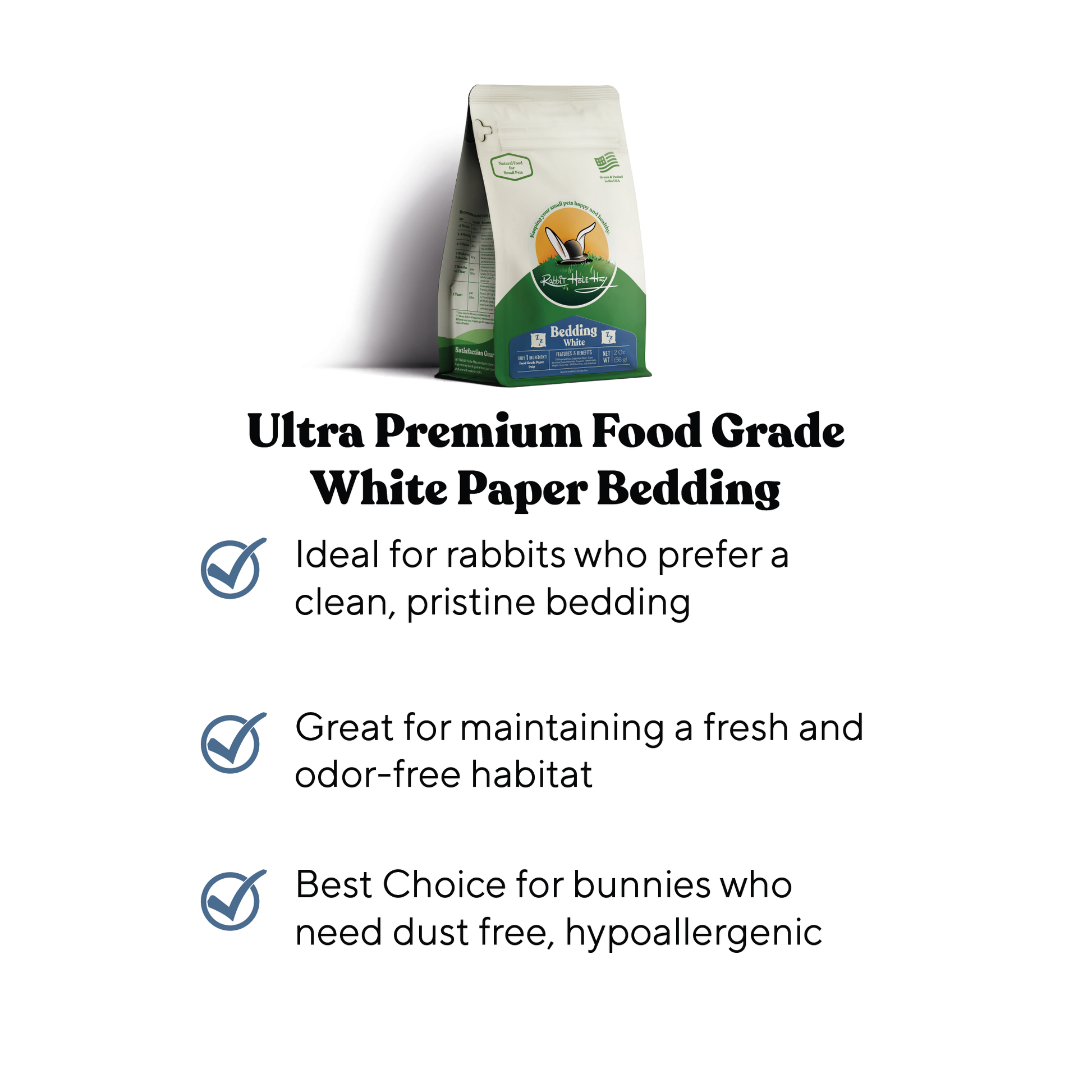 Ultra Premium Food Grade White Bedding Bedding Rabbit Hole Hay