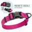 Biothane Waterproof Dog Collar with Magnetic Quick Release Buckle W 1" x L 15-25" Magenta Pink Dog Collars Dogline