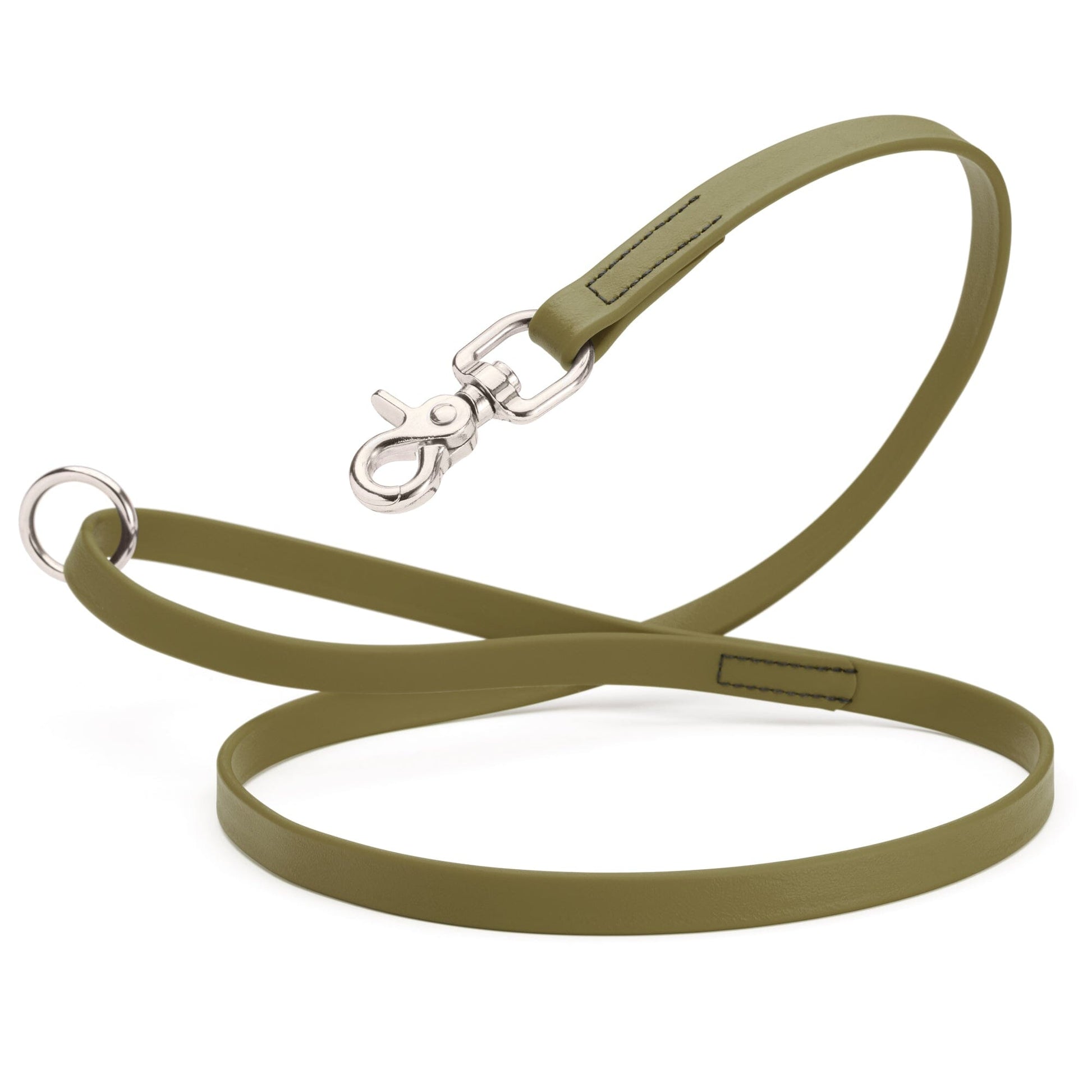 Biothane Dog Leash with Nickel Scissor Snap – 4 FT and 6 FT Olive Drab Green 5 8" Dog Leashes Dogline