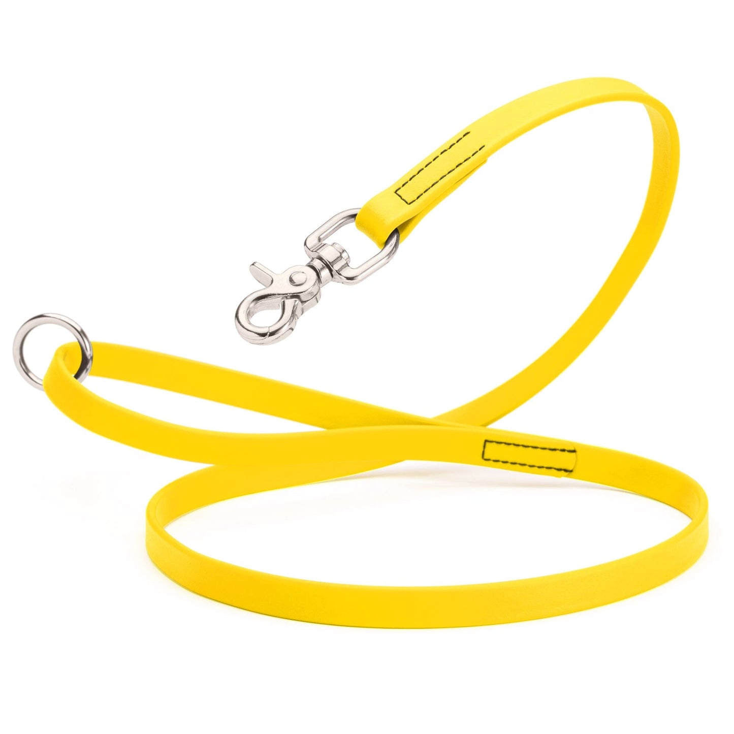 Biothane Dog Leash with Nickel Scissor Snap – 4 FT and 6 FT Lemon Yellow 5 8" Dog Leashes Dogline