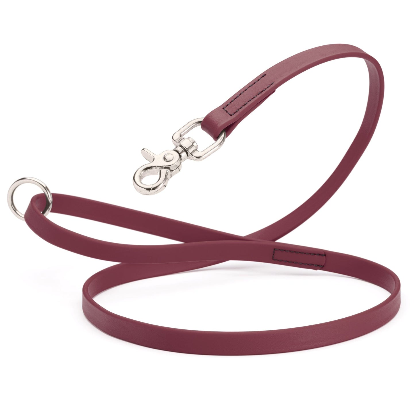 Biothane Dog Leash with Nickel Scissor Snap – 4 FT and 6 FT Merlot Burgundy 5 8" Dog Leashes Dogline