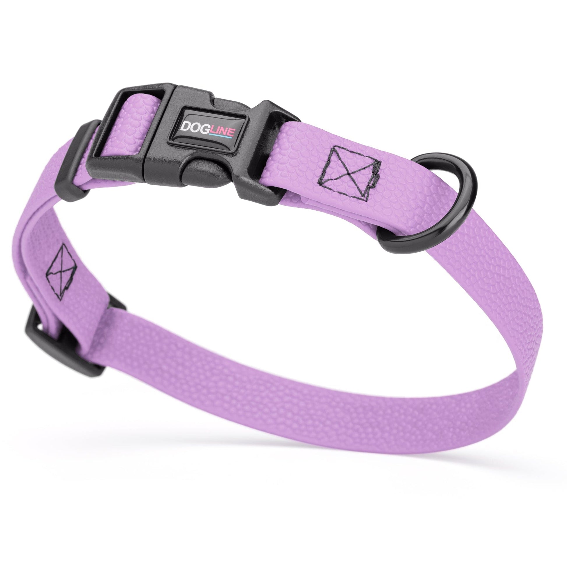 Pebble Emboss Biothane Dog Collar with Quick Release Buckle 3 4"W by 12-19"L Amethyst Purple Dog Collars Dogline