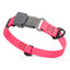 Dogline Pebble Emboss Biothane Dog Collar with Herm Sprenger Stainless Steel ClicLock Buckle 3 4"W by 12-19"L Hot Pink Black Buckle Dog Collars Dogline